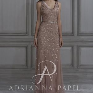 Adrianna Papell 40135 Rose Gold Bridesmaid Dress
